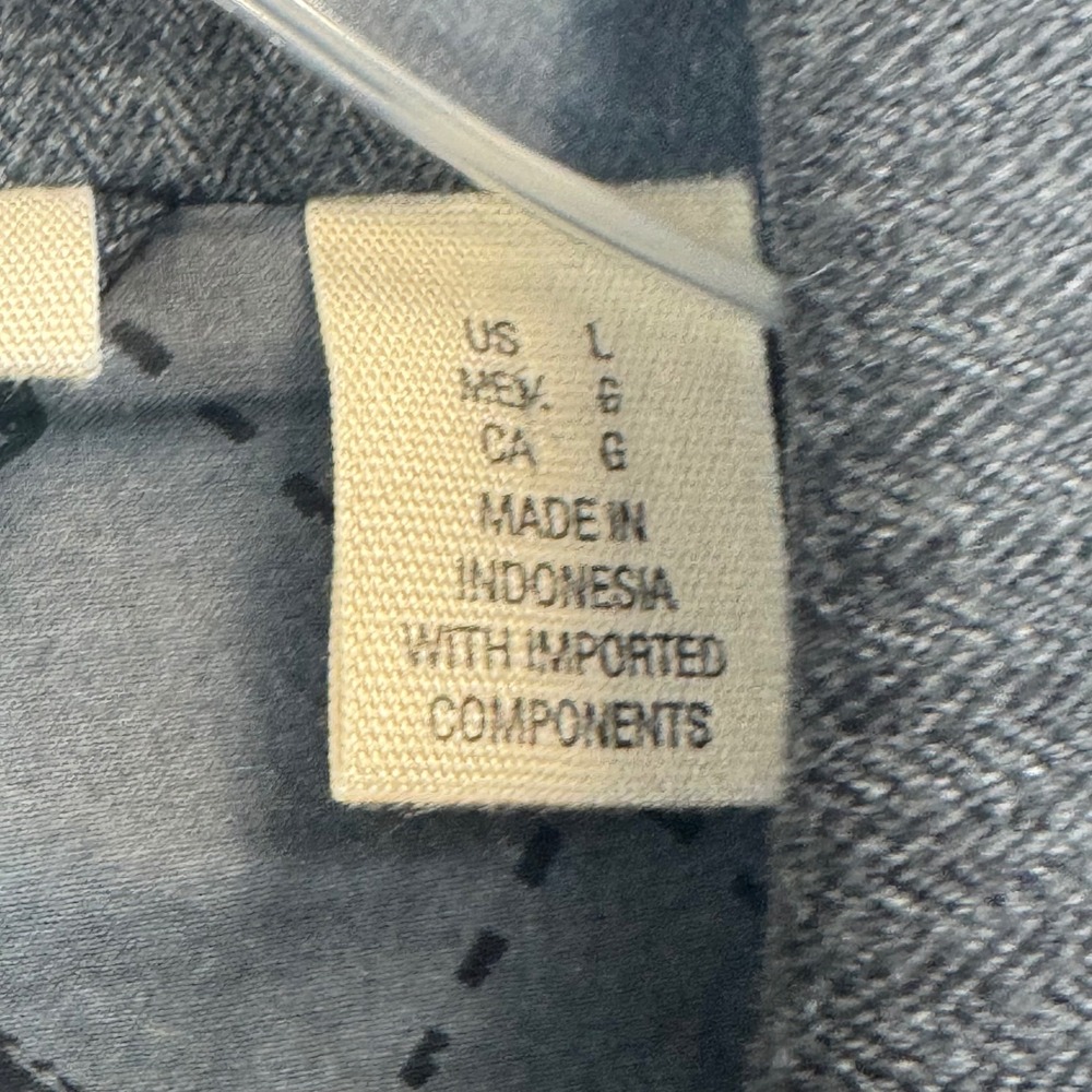 Lucky Brand Mens Charcoal Grey Herringbone Cotton Skull Lining Blazer Jacket L - Picture 13 of 16